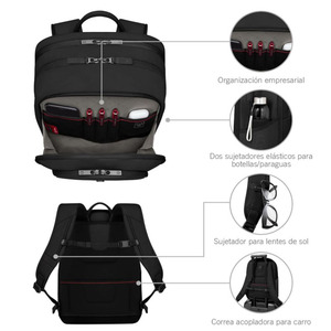 Mochila Delgada para Portátil de Negocios, Compatible con Portátiles de 15.6 Pulgadas, Mochila de Viaje y Trabajo con Triple Compartimento y Funda Desmontable para Portátil - Product Image 4
