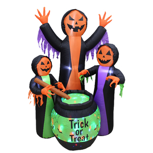 180cm <span class=keywords><strong>streghe</strong></span> con la luce speciale di vendita calda 6ft gonfiabile <span class=keywords><strong>3</strong></span> <span class=keywords><strong>streghe</strong></span> LED cortile di Halloween decorazione con una forma di zucca 3D - Product Image 1
