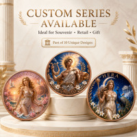 Pièce de monnaie en cuivre pur 999 de 1 oz, série Mythologie Grecque, couleur UV, colorée, en relief 3D, édition de collection
