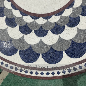 Médaillon en mosaïque de marbre classique avec motifs en mosaïque de marbre entièrement faits à la main pour la conception de sols de hall d'hôtel de luxe - Product Image 3