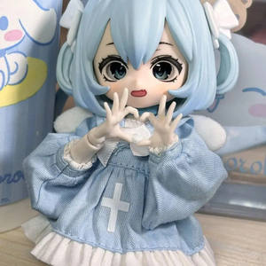 OB11 <strong>Doll</strong> Clothes Blue Maid Nurse Uniform Girl Bow Dress And Socks Handmade Ornaments Toys <strong>Dolls</strong> Clothes - Product Image 2