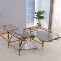 Scie à panneaux portable 3 en 1 à double lame avec table coulissante pour le travail du bois