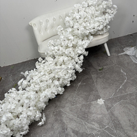 Suave blanco puro flor de cerezo boda Decoración sofá corredor Floral telón de fondo seda flor fila arreglo