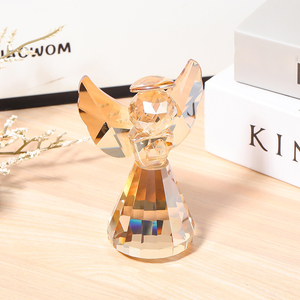 Luxurious Birthday <strong>Gifts</strong> Baby Shower Baptism Return <strong>Gifts</strong> Gold Clear Crystal Glass <strong>Angel</strong> Model Ornament in the Stock Wholesale - Product Image 5