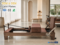 Machine de Pilates Reformer en Bois de Noyer Premium avec Lit Commercial en Cuir Microfibre pour Entraînement en Studio de Pilates