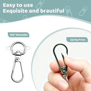 Pcs Swivel Push Gate Snap Hooks Clasps For DIY Crafts Keychain Clip Purse <b>Handbag</b> Making Accessories Silver <b>Medium</b> Mm - Product Image 3
