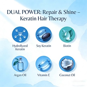 Crème d'infusion à la kératine biologique effet salon, kit de lissage capillaire à domicile, huile d'argan, combat la perte de cheveux, augmente le volume, longue durée - Product Image 3