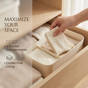 Nouvelle boîte de rangement pour vêtements 2026 en PP à 100 %, organisateur de sous-vêtements et chaussettes à trois compartiments séparés pour armoire - Product Image 2