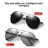 Lunettes de soleil polarisées photochromiques pour hommes, lunettes de conduite, protection UV jour et nuit