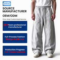 Pantalon de jogging ample et surdimensionné pour homme, en coton, coupe baril, avec empiècements, 360 g/m², style empilé, prix de gros, fabricant d'origine