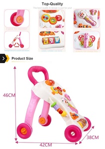 Jouet de <span class=keywords><strong>chariot</strong></span> d'activités d'apprentissage précoce pour bébé, multifonctionnel, siège à bascule, musical, marcheur simple pour bébé - Product Image 5
