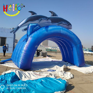Mundo submarino océano tema delfín túnel azul <span class=keywords><strong>acuario</strong></span> arco inflable - Product Image 1