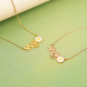 Nuovo stile regalo oro Daisy <span class=keywords><strong>collana</strong></span> in acciaio inox personalizzare <span class=keywords><strong>collana</strong></span> <span class=keywords><strong>con</strong></span> nome incidibile - Product Image 4