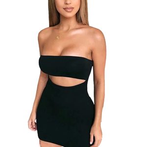 Vestido de fiesta de dos piezas ahuecado para mujer, conjunto de falda de dos piezas con eslogan, falda ajustada, conjunto de top corto y falda - Product Image 1