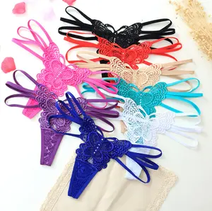 Low Rise Sexy Lace Butterfly Thong Women G-string Panties
