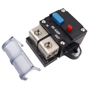 50A-300A 12-48V 회로 차단기 차량 이동식 재설정 가능한 과부하 보호 스피커 퓨즈 액세서리 블랙/블루 버튼 - Product Image 4
