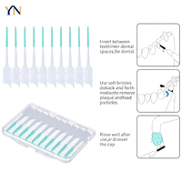 Fil dentaire YN avec brosses en polyester doux et saveur menthe, emballé individuellement, pointes effilées pour appareils dentaires