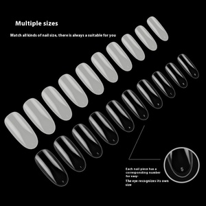 Hot Selling 500pcs/bag 21 <b>Models</b> Transparent Natural ABS French Style Full Cover Nails Nail Tips Square Stiletto Pre-designed - Product Image 3