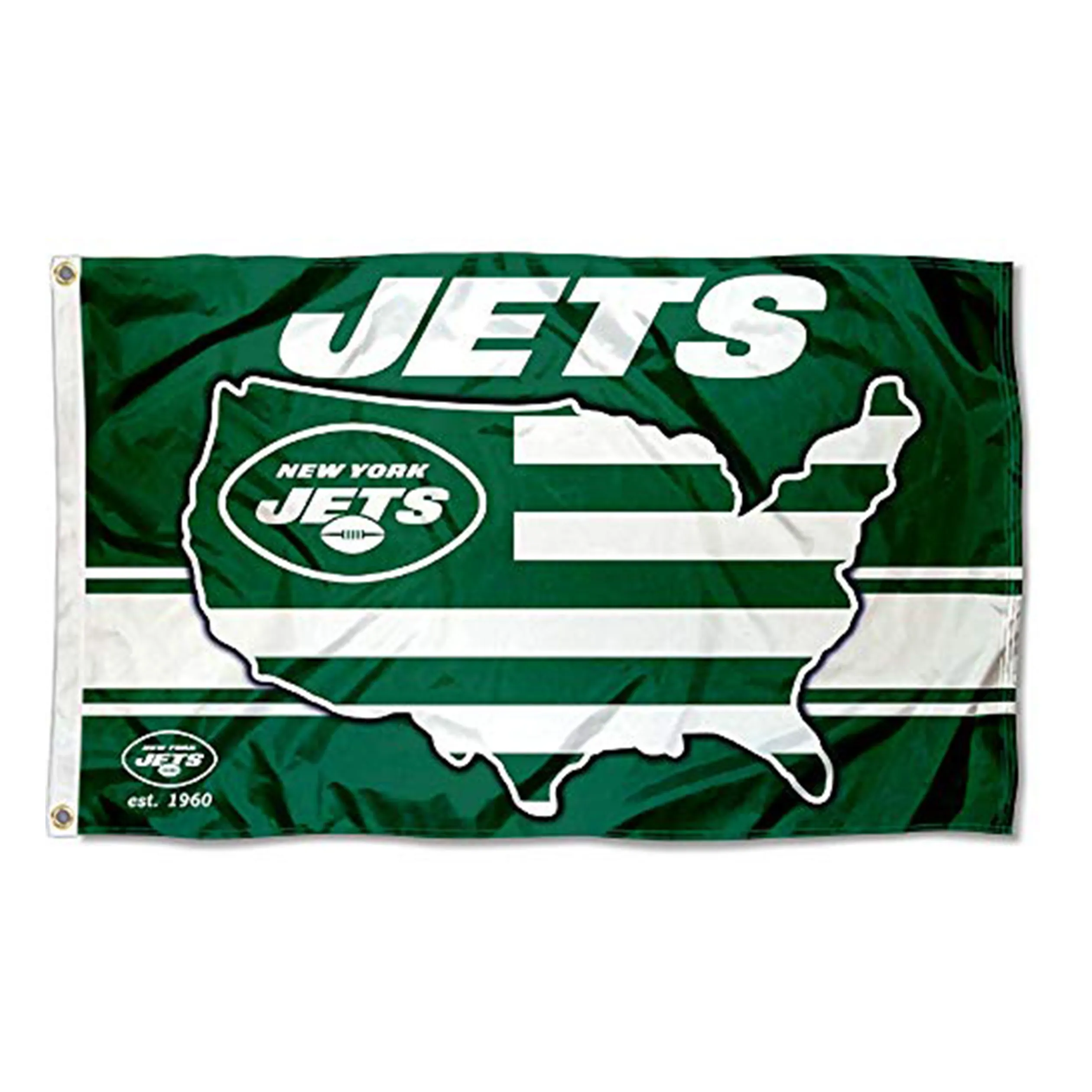 Individuelle NFL AFC New York Jets Flagge beliebige Größe beliebiges Design einzeln doppelseitig bedruckt Polyester Fußball Sportverein Flagge Banner
