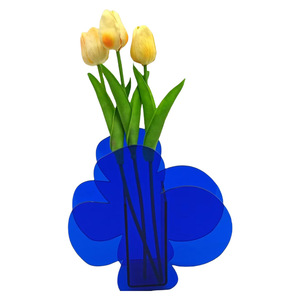 Acrylic <b>Vase</b> Blue Minimalist Design For Living Room Bedroom Office Decor - Product Image 2