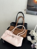 Sac fourre-tout coréen de niche en cuir de vachette véritable pour femme, grande capacité, à bandoulière unique, avec fermeture éclair et doublure en coton