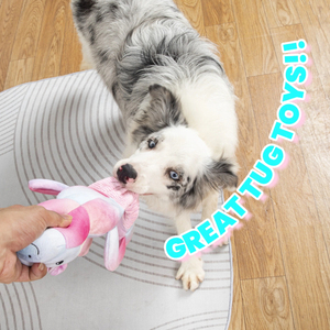 Juguete de Peluche de Unicornio Rosa de Lujo, Juguete de Peluche Elástico y Chillón para Perros, Muñeco para Jugar a Tirar de la Cuerda, Estilo de Dibujos Animados - Product Image 4