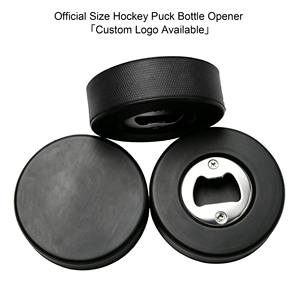 Abrebotellas de hockey con logo personalizado al por mayor, abridor de botellas de cerveza de hockey sobre hielo de goma para regalo de recuerdo de equipo - Product Image 1