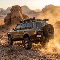 Porte-bagages de toit en aluminium robuste 4x4 tout-terrain pour Nissan Patrol Y61 2005+ Cadre de toit pour le transport de bagages, de camping-car, de plateforme pour le camping
