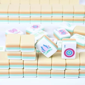 Pastel Pink <b>Mahjong</b> Tiles Floral Printed <b>Mahjong</b> <b>Set</b> Tabletop Game Pieces for Family Entertainment - Product Image 5