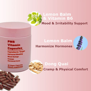 Cápsulas de Vitaminas PMS a Precio de Fábrica, Suplemento Herbal para Mujeres, Equilibrio Hormonal, Alivio del Dolor Menstrual - Product Image 3