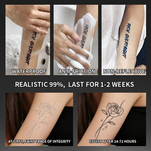 Tatuaje Temporal Simple de Rosa, Tatuaje Semipermanente Impermeable, Dura 2 Semanas, Tatuaje Herbal Realista <span class=keywords><strong>para</strong></span> Brazo y Cuerpo - Product Image 5