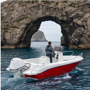 Bateau de pêche côtière à console centrale en fibre de verre Chaser 500 5m pour moteur hors-bord 90HP, coque en V profond, homologué CE - Product Image 2
