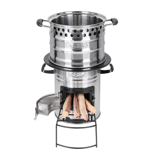 Estufa Portátil de Carbón de Acero Inoxidable para Cocinar al Aire Libre, <span class=keywords><strong>Cocina</strong></span> de Leña Tipo Cohete - Product Image 4