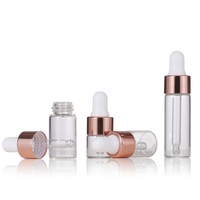 Flacon compte-gouttes vide en verre pour échantillons d'huiles essentielles, emballage cosmétique, 1 ml, 2 ml, 3 ml, 5 ml