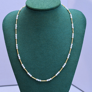 Collar de Perlas de Agua Dulce de 4-5 mm, Luz Intensa, Impecable, con Colgante, Cadena de Plata S925, Estilo Globo, Collar Moderno - Product Image 1