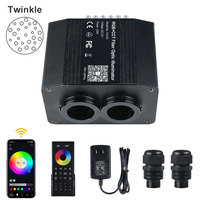 Kit de plafonnier étoilé RVBWW bicolore 12V 20W, nouvelle version améliorée, avec fibres optiques activées par le son et effets de météores RVB pour plafond de voiture