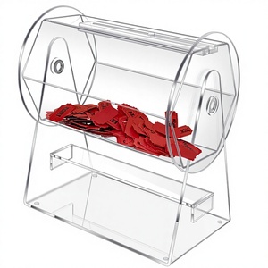 Tambour De Tombola Acrylique YUCHENGTECH – 2000 Tickets, Poignée, 2 Clés, Pour Loterie, Bingo, Casino