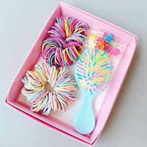 Set di corde per capelli con fascia rosa per ragazze fascia per capelli per bambini scatola regalo per capelli in scatola fermagli per capelli - Product Image 5