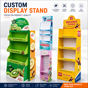 Customizable Supermarket Foldable Retail Cardboard <b>Display</b> <b>Unit</b> Paper Floor Stand for Cosmetic Beauty Skin Care Make up Products - Product Image 1