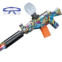 AK47 56CM Blaster à billes de gel électrique automatique avec lampe torche, Blaster à éclaboussures automatique pour garçons, jeu de tir en plein air
