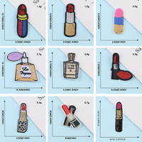 Patchs thermocollants à paillettes sur le thème de la mode, du maquillage, du parfum, du rouge à lèvres et des chaussures à talons hauts pour vêtements féminins
