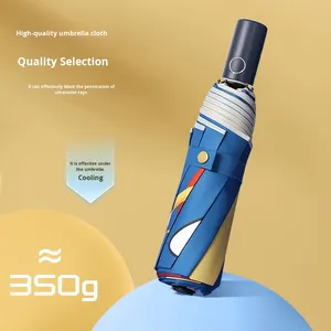 Paraguas Plegable Automático Anti-Retroceso para Niños y Niñas, Diseño Ligero de Dibujos Animados para Lluvia y Sol, Personalizable para Viajes - Product Image 1