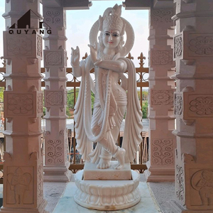 QUYANG - Escultura de Mármol Personalizada de Dios Hindú de la <span class=keywords><strong>India</strong></span>, Tamaño Real, para Templo al Aire Libre, Estatua del Dios Krishna - Product Image 2