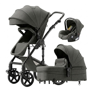Poussette 3-en-1 pour bébé avec siège auto standard R44, <span class=keywords><strong>suspension</strong></span> robuste et matériau en <span class=keywords><strong>lin</strong></span>, produit durable et confortable 588 3 en 1 - Product Image 5