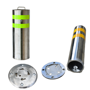 Poteau vertical en acier inoxydable Bollard Outdoor Roadway & Parking Restriction Traffic Safety Product - Product Image 1