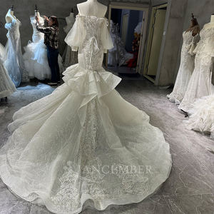 Wx95 Beads <b>Sequins</b> Diamond New Design Mermaid Wedding Dress Fashion Court Train Luxury Bride Dresses Jancember - Product Image 4