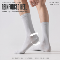 Chaussettes de cyclisme pour hommes avec logo personnalisé, respirantes, anti-humidité, antibactériennes, mi-mollet, pour la course, avec soutien de la cheville et compression pour la gym