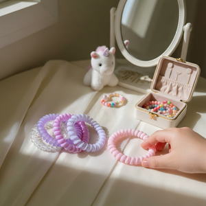 Scrunchies di perle fatti a mano accessori per lo Styling di velluto per capelli per bambini vendita calda all'ingrosso - Product Image 3