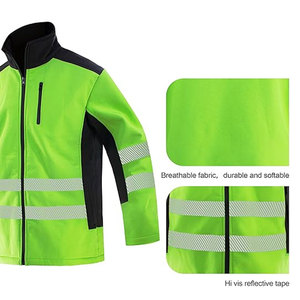 Veste de sécurité de qualité supérieure, 100% polyester, avec logo personnalisé, bande réfléchissante haute visibilité, imperméable classe 2, pour travaux en extérieur - Product Image 2