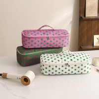Large Capacity Polka Dot Hair Tools Travel Bag Portable Hair Dryer Storage Organizer Case for Blow Dryer Nozzles Accessories